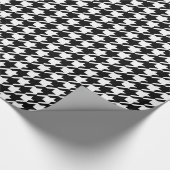 Retro Black White Houndstooth Weaving Patroon Cadeaupapier (Hoek)
