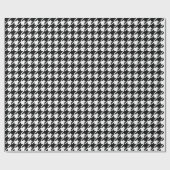Retro Black White Houndstooth Weaving Patroon Cadeaupapier (Vlak)