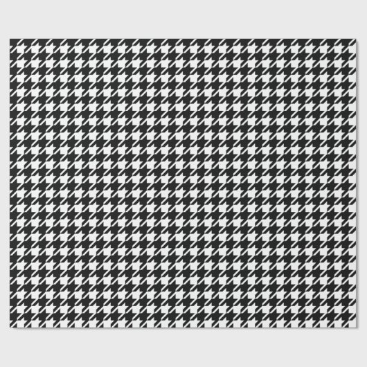 Retro Black White Houndstooth Weaving Patroon Cadeaupapier (Vlak)