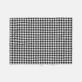 Retro Black White Houndstooth Weaving Patroon Fleece Deken (Voorkant (Horizontaal))