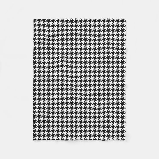 Retro Black White Houndstooth Weaving Patroon Fleece Deken (Voorkant)