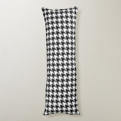 Retro Black White Houndstooth Weaving Patroon Lichaamskussen (Achterkant (Verticaal))