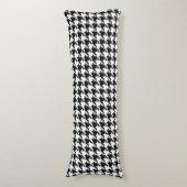 Retro Black White Houndstooth Weaving Patroon Lichaamskussen (Voorkant Verticaal)