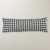 Retro Black White Houndstooth Weaving Patroon Lichaamskussen (Achterkant)
