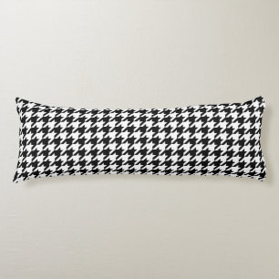Retro Black White Houndstooth Weaving Patroon Lichaamskussen