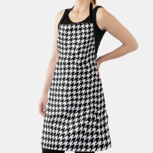 Retro Black White Houndstooth Weaving Patroon Schort