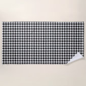 Retro Black White Houndstooth Weaving Patroon Strandlaken (Voorkant)