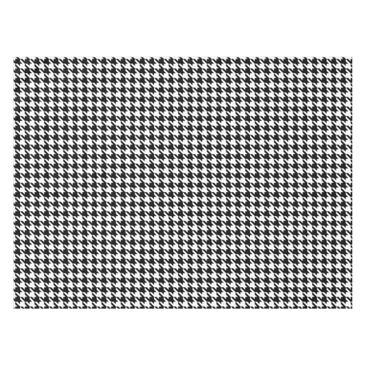 Retro Black White Houndstooth Weaving Patroon Tafelkleed (Voorkant (Horizontaal))