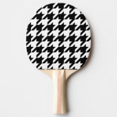 Retro Black White Houndstooth Weaving Patroon Tafeltennisbatje (Voorkant)