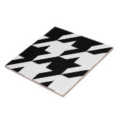 Retro Black White Houndstooth Weaving Patroon Tegeltje (Zijkant)