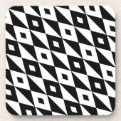 Retro Black White Lozenges Modern Pattern Bier Onderzetter (Voorkant)
