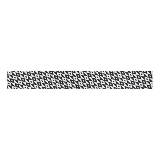 Retro Black White Lozenges Modern Pattern Grosgrain Lint (Voorkant)
