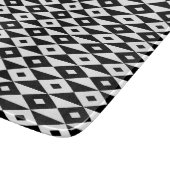 Retro Black White Lozenges Modern Pattern Snijplank (Hoek)