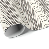 Retro Black & White Moiré Stripes, Trippy Abstract Cadeaupapier (Rol Hoek)