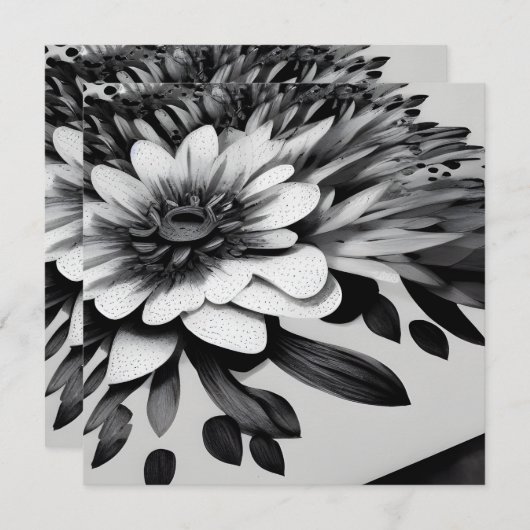 Retro Black & White Paper Flowers (Voorkant / Achterkant)
