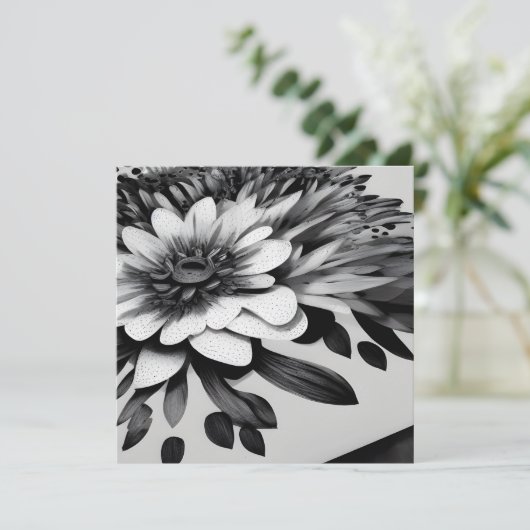 Retro Black & White Paper Flowers (Staand voorkant)