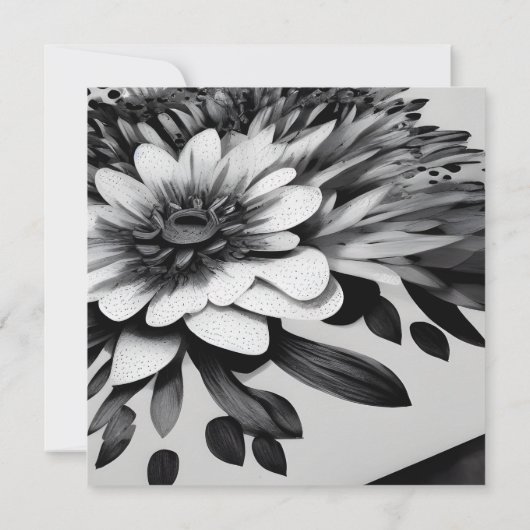 Retro Black & White Paper Flowers (Achterkant)