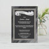 Retro Black & White Pearls repetitie diner Kaart (Staand voorkant)