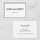 Retro Black White Professional drie strips Visitekaartje (Voorkant / Achterkant)