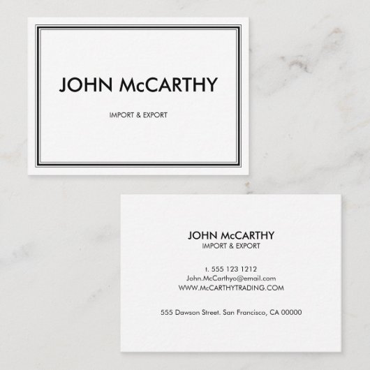 Retro Black White Professional drie strips Visitekaartje (Voorkant / Achterkant)