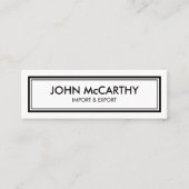 Retro Black White Professional Elegant minimalist Mini Visitekaartje (Voorkant)