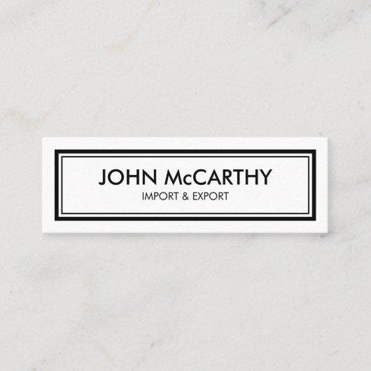 Retro Black White Professional Elegant minimalist Mini Visitekaartje (Voorkant)