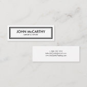 Retro Black White Professional Elegant minimalist Mini Visitekaartje (Voorkant / Achterkant)