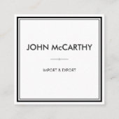 Retro Black White Professional Elegant minimalist Vierkante Visitekaartje (Voorkant)