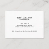 Retro Black White Professional Elegant minimalist Visitekaartje (Achterkant)