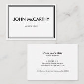Retro Black White Professional Elegant minimalist Visitekaartje (Voorkant / Achterkant)