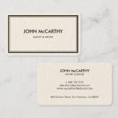 Retro Black White Professional Elegant minimalist Visitekaartje (Voorkant / Achterkant)