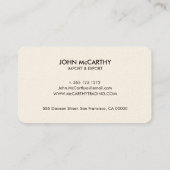 Retro Black White Professional Elegant minimalist Visitekaartje (Achterkant)