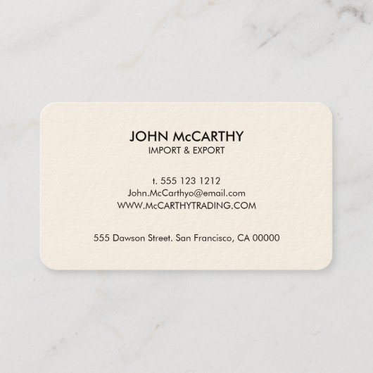 Retro Black White Professional Elegant minimalist Visitekaartje (Achterkant)