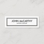 Retro Black White Professional Stripes minimalisti Mini Visitekaartje (Voorkant)