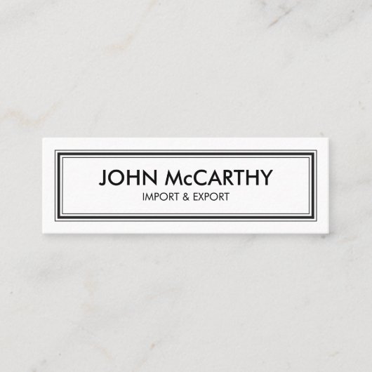 Retro Black White Professional Stripes minimalisti Mini Visitekaartje (Voorkant)