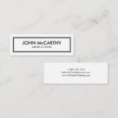 Retro Black White Professional Stripes minimalisti Mini Visitekaartje (Voorkant / Achterkant)