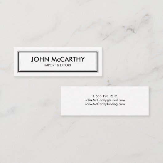 Retro Black White Professional Stripes minimalisti Mini Visitekaartje (Voorkant / Achterkant)