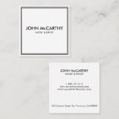 Retro Black White Professional Stripes minimalisti Vierkante Visitekaartje (Voorkant / Achterkant)