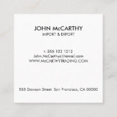 Retro Black White Professional Stripes minimalisti Vierkante Visitekaartje (Achterkant)