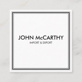 Retro Black White Professional Stripes minimalisti Vierkante Visitekaartje