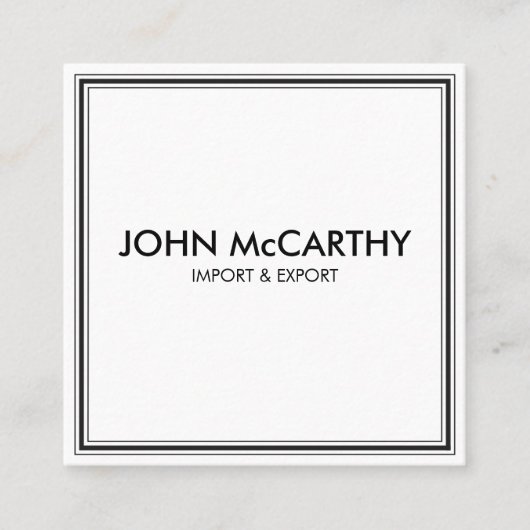 Retro Black White Professional Stripes minimalisti Vierkante Visitekaartje (Voorkant)