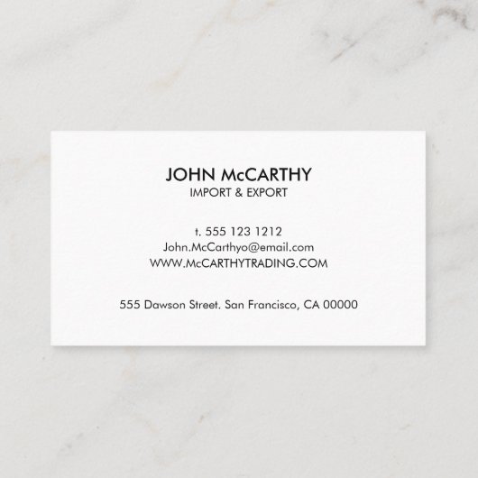 Retro Black White Professional Stripes minimalisti Visitekaartje (Achterkant)