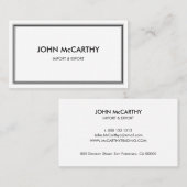 Retro Black White Professional Stripes minimalisti Visitekaartje (Voorkant / Achterkant)