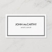 Retro Black White Professional Stripes minimalisti Visitekaartje (Voorkant)