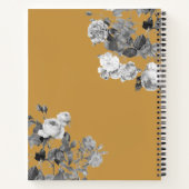 Retro Black White Rozen Mustard Yellow Recipe Notitieboek (Achterkant)