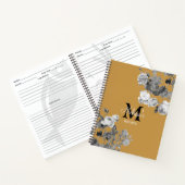 Retro Black White Rozen Mustard Yellow Recipe Notitieboek (Binnen)