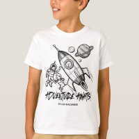 Retro Black White Space Travel Rocket Astronaut