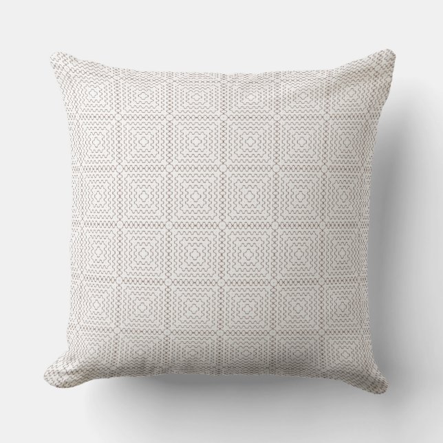 Retro Black White Squares Patroon Kussen (Voorkant)