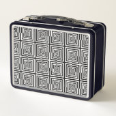 Retro Black White Squares Psychedelic Pattern (Achterkant)