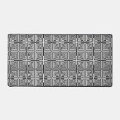 Retro Black White Squares Psychedelic Pattern Bureaumat (Voorkant)
